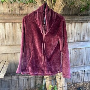 Velour Mock Turtleneck Pullover